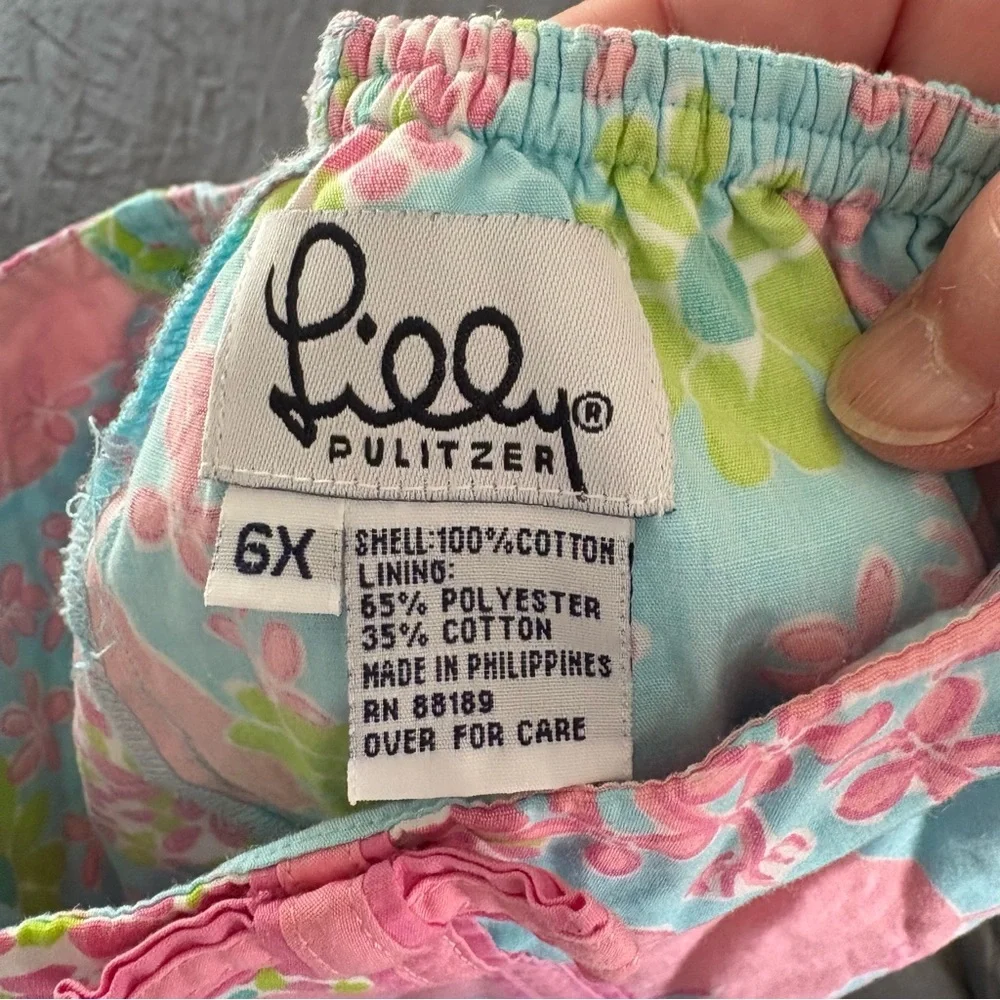 Lilly Pulitzer Girls Elefrance pattern Skirt. Size 6X.